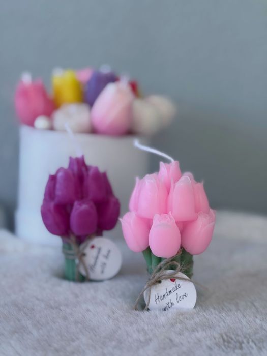 Свещ Лале от соев или пчелен восък