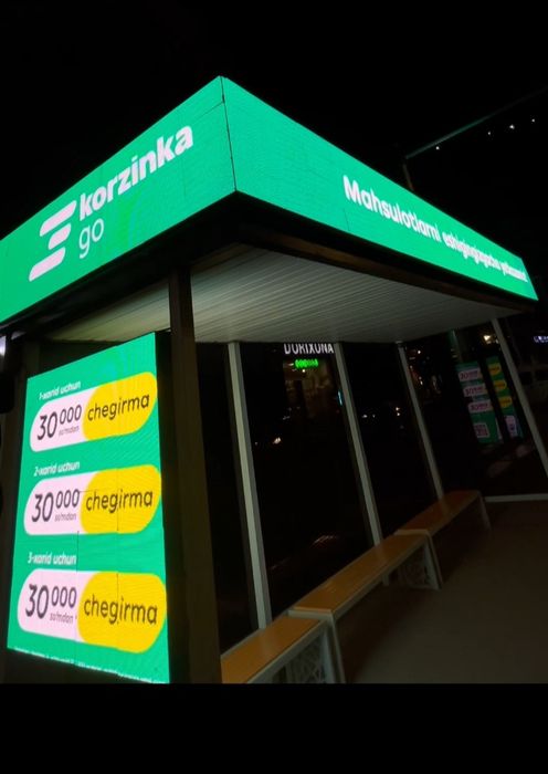 //Samarqand//Ostanofka//Led ekran//Bilbord//Tashqi reklama//Брендмауэр