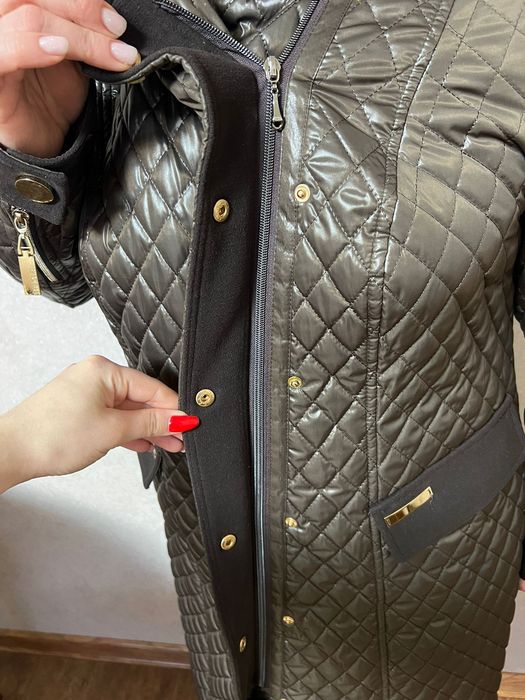 Пальто-плащ комбинированный