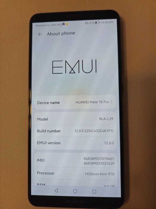 Huawei Mate 10 Pro, RAM 6GB, memorie 128GB