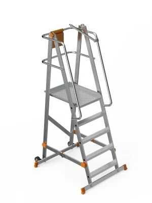 Scara industriala rabatabila pliabila din aluminiu cu 4trepte si platforma 133cm