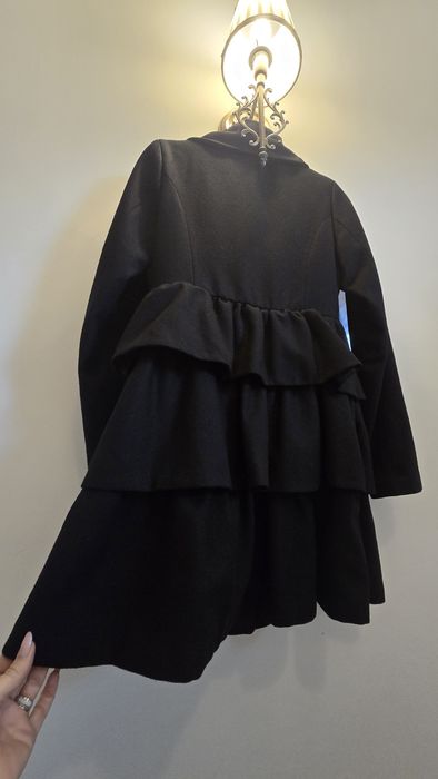 Palton negru, elegant, croi deosebit