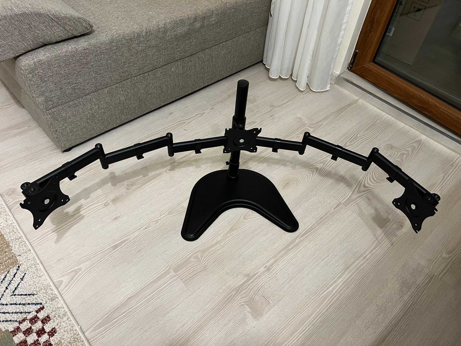 Stand 3 monitoare de birou, Multibrackets, 15"-27", max. 8kg, negru