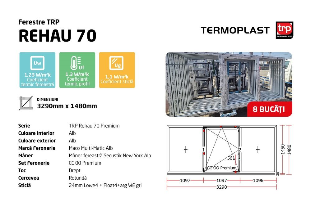 Ferestre Rehau 70 alb