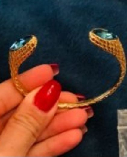 Just Cavalli дамска позлатена гривна със сини топази