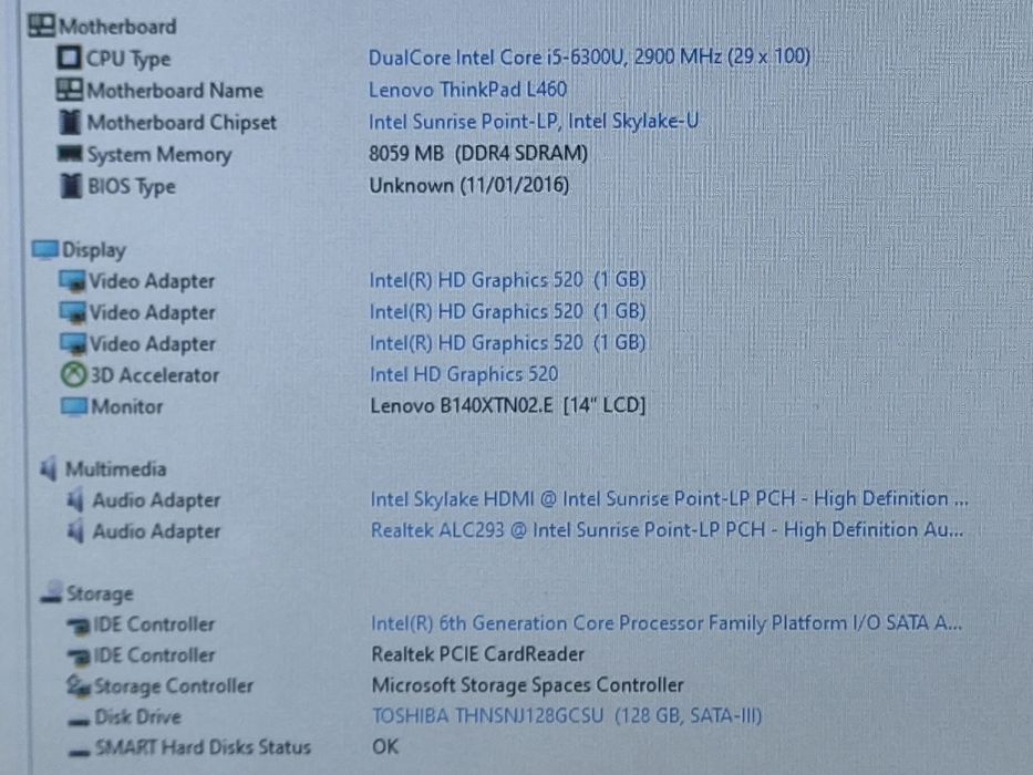 vand  laptop diagnoza auto.Lenovo ThinkPad L460, 14".i5 6300.8 Gb.Ssd 128 Gb