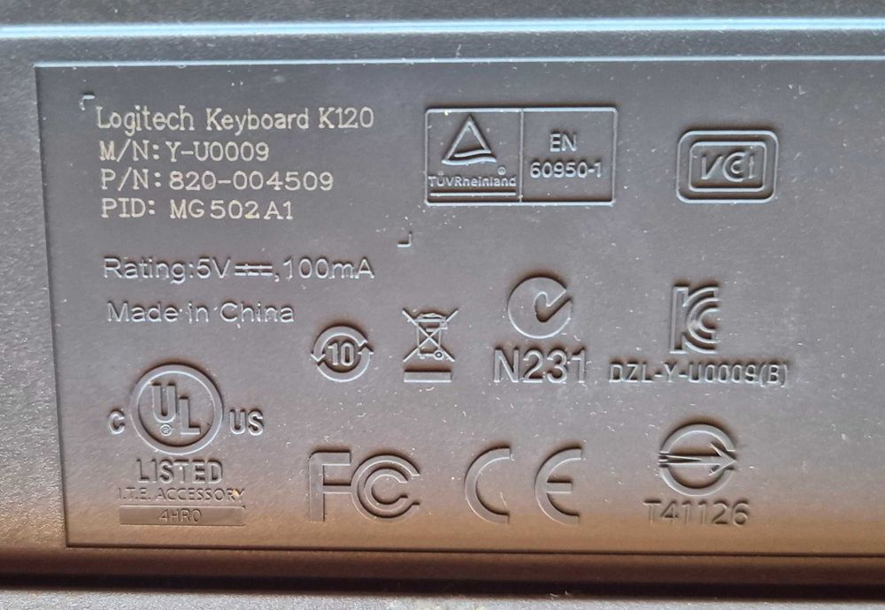 USB клавиатура Logitec К120