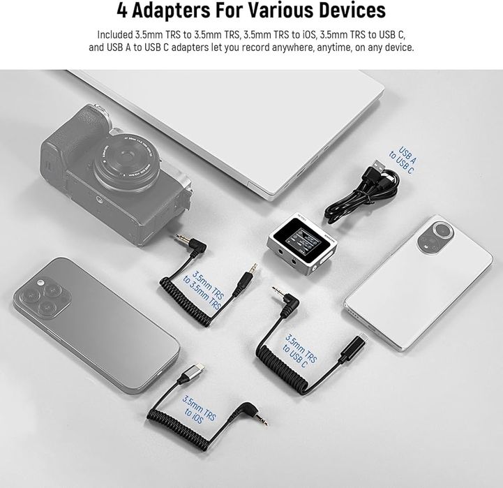 Проф. Безжичен микрофон. Брошка. Микрофон за камера. / телефон