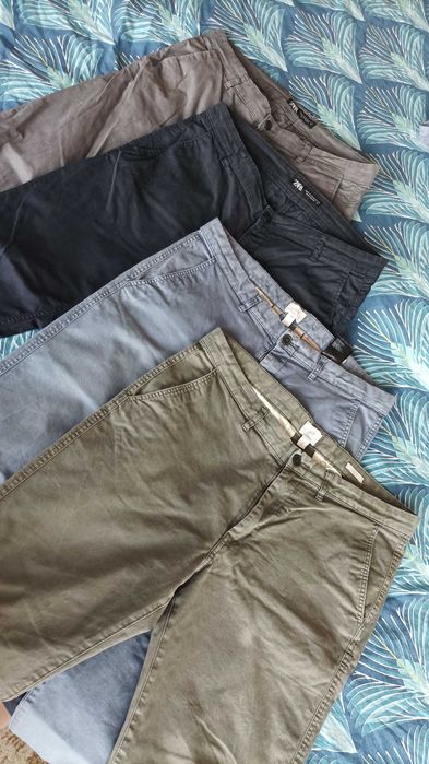 Мъжки памучни панталони ZARA и H&M