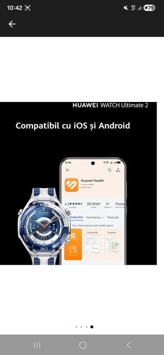 Smartwatch HUAWEI Watch Ultimate 2, Android/iOS, Blue