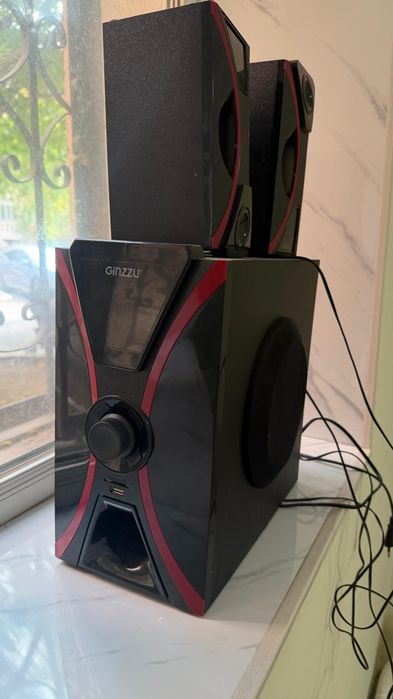 Колонки Bluetooth Ginzzu GM-427, 2.1, черный