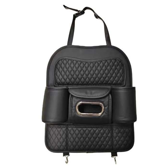 Oрганайзер за седалка Automat, 7 отделения, Черен, Сив и Бежов