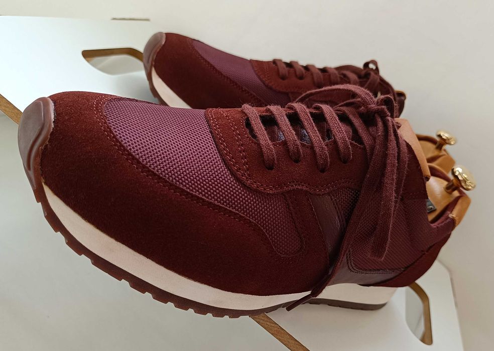 Pantofi sport casual 45 premium Hackett NOI piele naturala moale