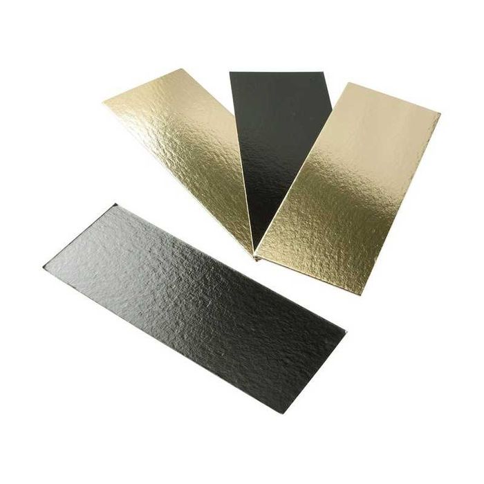 5 Броя Квадратна Подложка от мукава, Двулицева, Златист/Черен 3 мм