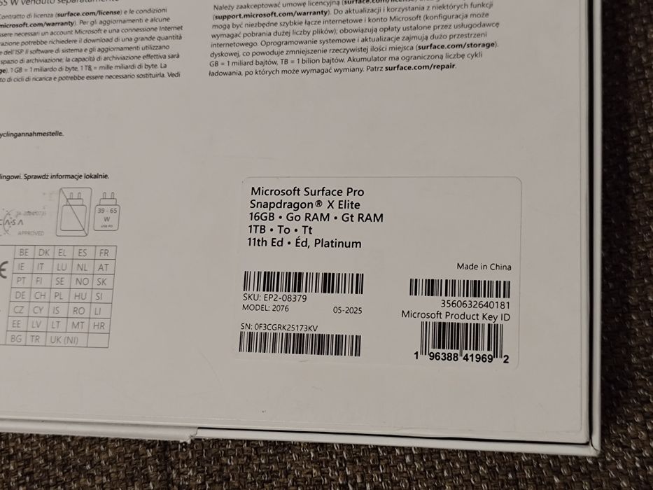 Microsoft Surface Pro 13" X Elite 1TB