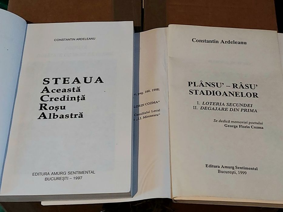 Set cărți cu DEDICAȚIE ȘI SEMNĂTURĂ – Constantin Ardeleanu (STEAUA)