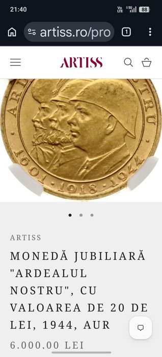 Vind 3 monede aur  moneda aur the 1982 20 balboa gold Coin of panama
