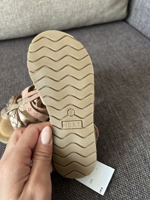 Сандали Next естествена кожа и велур