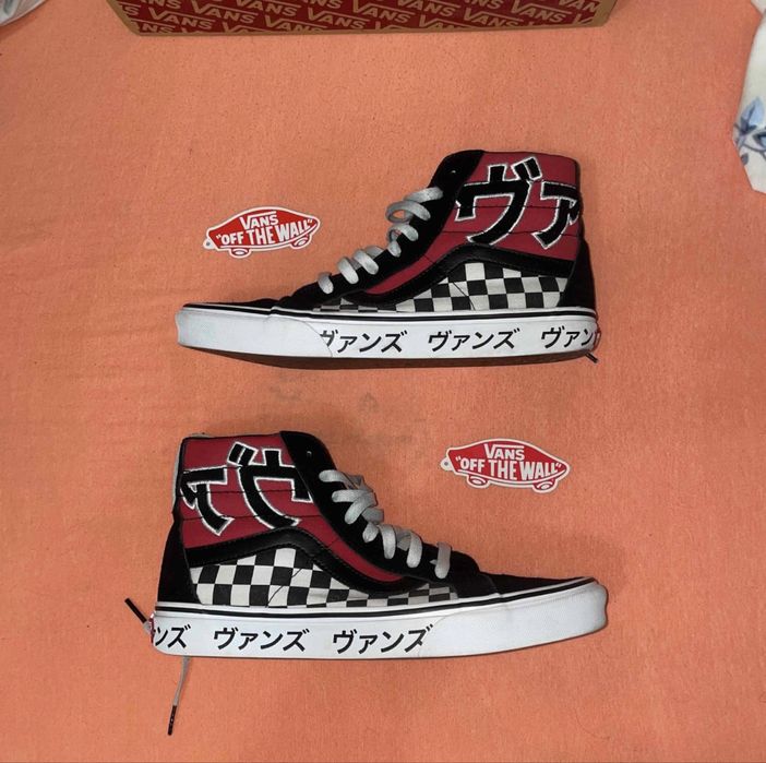 Vans sk8-hi japanese type black red