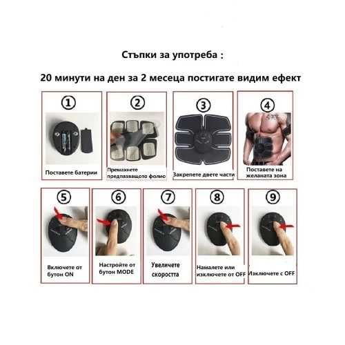 ПРОМО!! Уред за изгаряне на мазнини и оформяне на мускули и плочки EMS