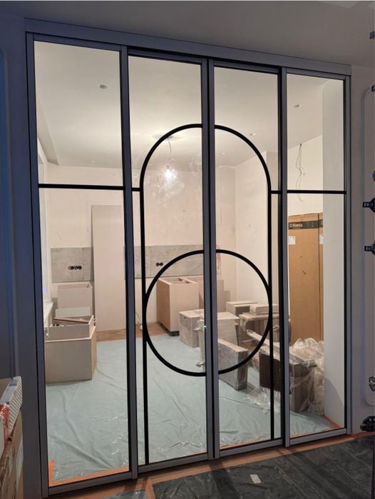 Перегородка лофт, зоноривание, перегородка, раздвижные двери