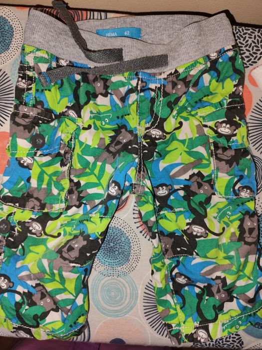 Тънък летен бебешки сет - гащеризон, боди, панталон3-6м