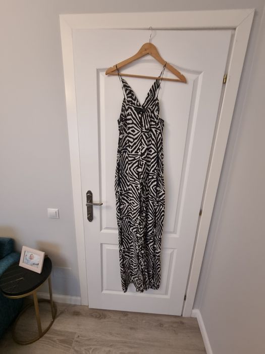 Salopeta zebra alb negru XS Zara casual