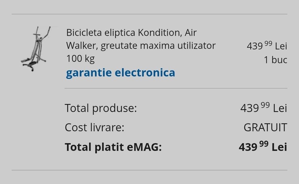 Bicicleta eliptica Kondition, Air Walker