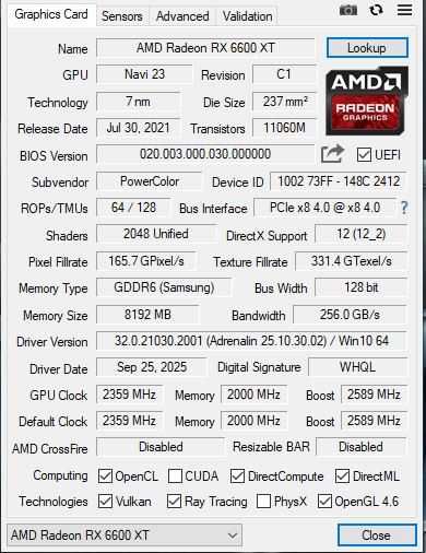 Sistem PC Gaming ITX  Ryzen 7 5700x RX 6600 XT 32GB RAM