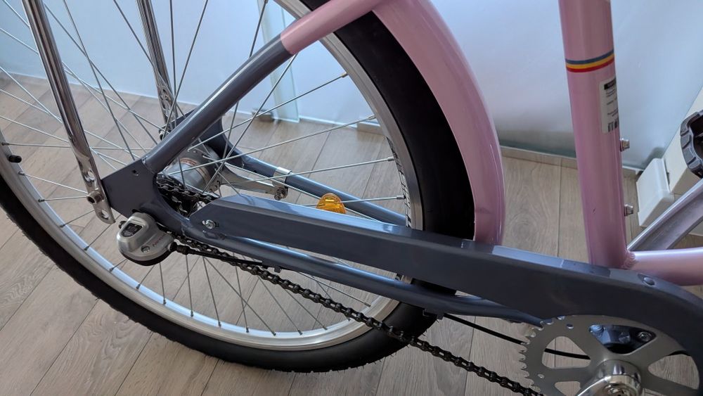 Bicicleta Pegas Strada 2, Cadru aluminiu, 3 viteze, Roz Bujor