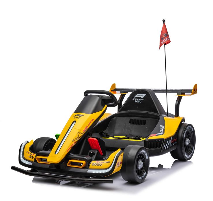 Kart electric pentru copil 3-11 ani, Racing F1 2x 45W 12V cu RC Yellow