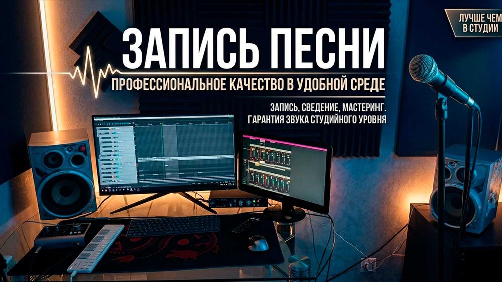 Запись песни/запись голоса/сведение песни/обработка вокала
