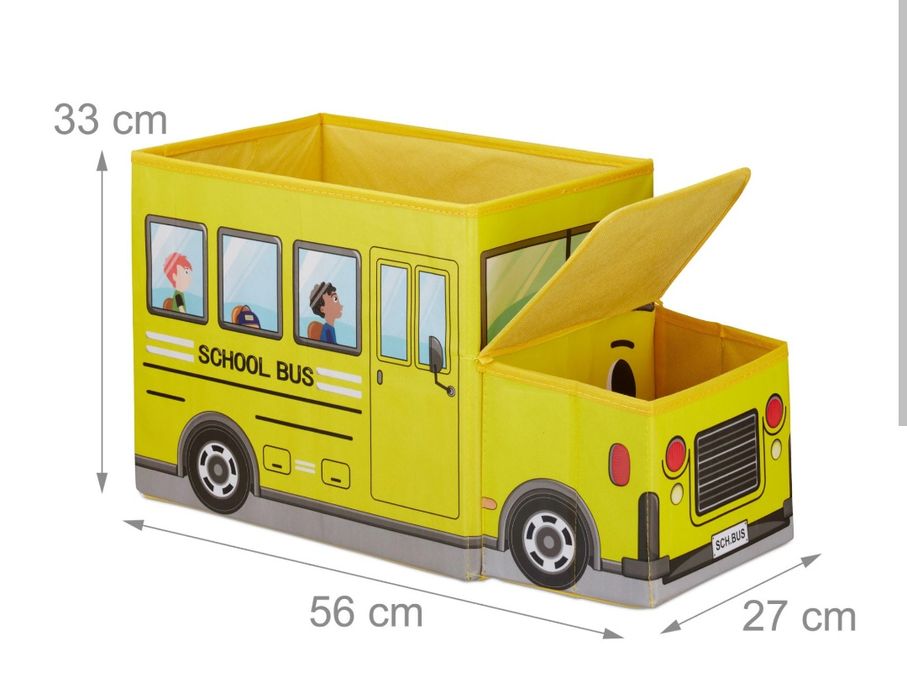 Детска Кутия за играчки - Табуретка "Училищен Автобус"