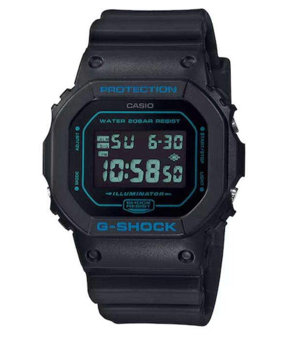 Ceas Casio g shock Classic dw 5600bbm-1aer, THE Origin BLACK BLUE , Nou, Garantie 2 ani
