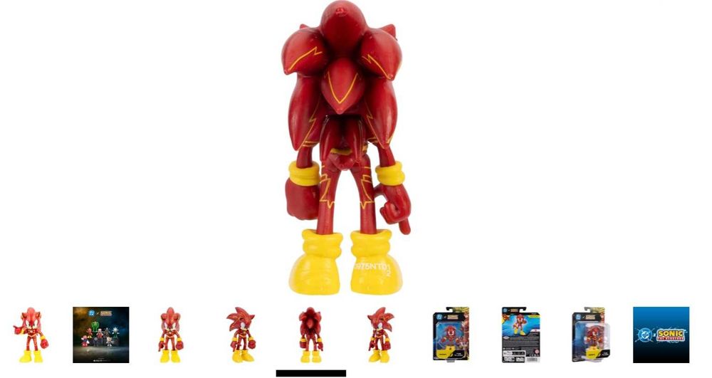 Нов DC x Sonic alias The Flash 6 см оригинална екшън фигурка от Jakks Pacific, много подвижна и детайлна, колекционерска опаковка - Соник като Флаш