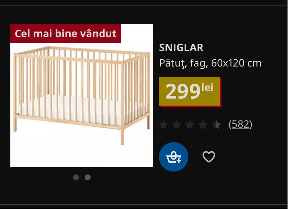 Patut bebe + saltea arcuri Ikea