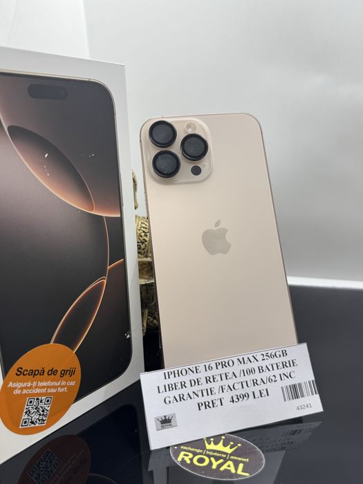 Amanet Royal: Iphone 16 Pro Max / 256gb/100 baterie /62 incarcari