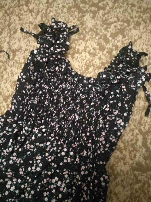 Сарафан черный с цветочками