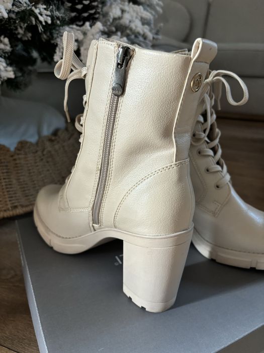 Кожени кубинки Marco Tozzi - Крем, Размер 39