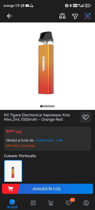 Kit Tigara Electronica Vaporesso Xros Mini,2ml,1000mAh - Orange Red