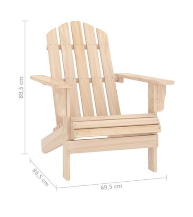 Scaun de grădină Adirondack cu otoman şi masă, lemn de brad