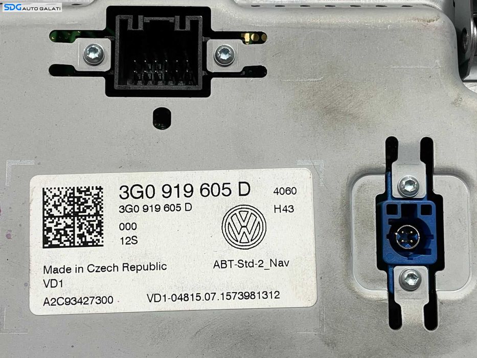 Display Ecran Tactil Touchscreen Radio CD Player Navigatie GPS Volkswagen Golf 7 2013 - 2017 Cod 3G0919605D [L4696] [L4698]