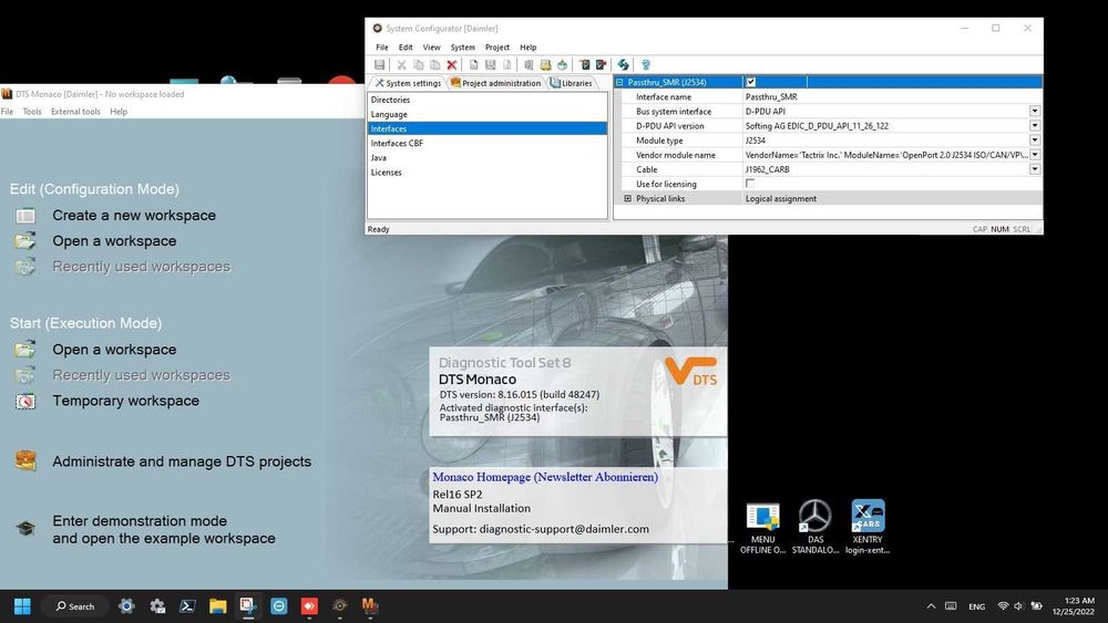 SSD 256Gb Passthru J2534 Xentry 06.2024 DTS Monaco Vediamo J2534