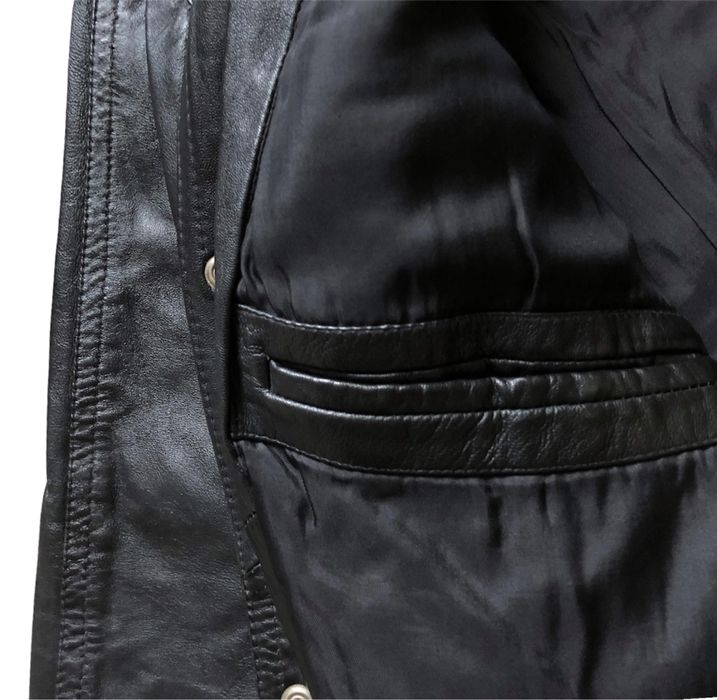 Geaca Piele Barbati Model Retro Vintage cu Guler | Marime L