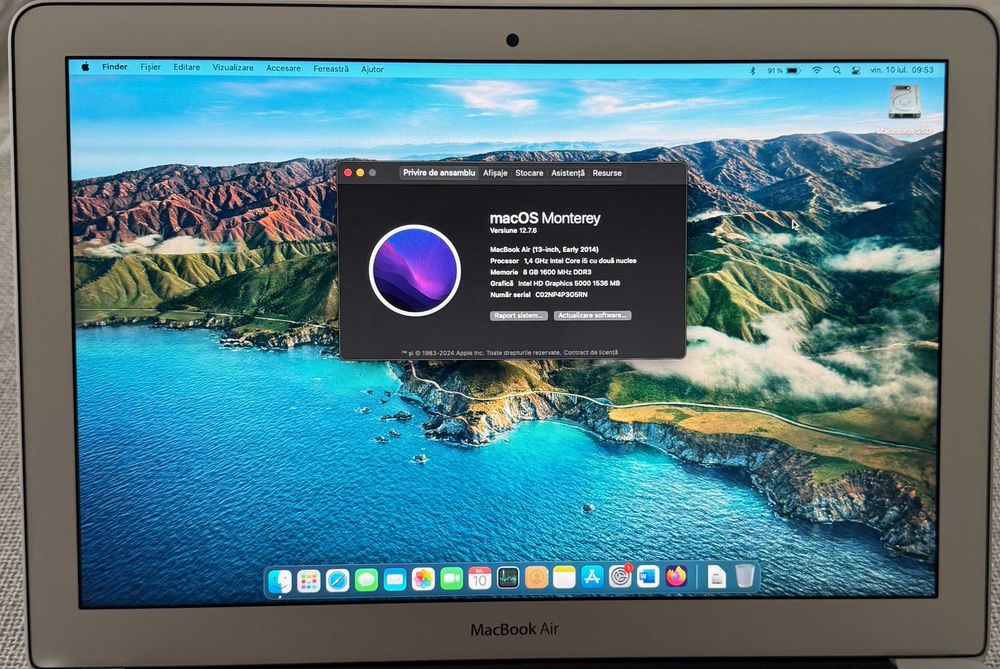 Apple MacBook Air 8 GB/256 SSD in stare perfecta!