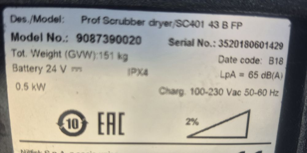 Masina spalat pardoseli Nilfisk SC 401