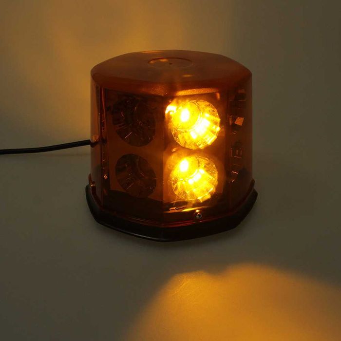 Girofar LED auto 12-24V cu magnet, mufă brichetă, 2 butoane – lampă semnalizare camion/utilaje