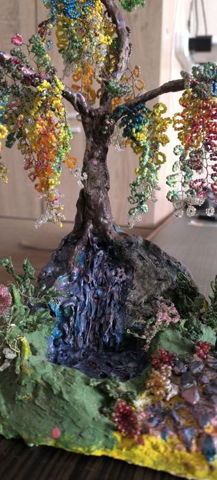 Статуэтка из глины и бисера за шоколадку