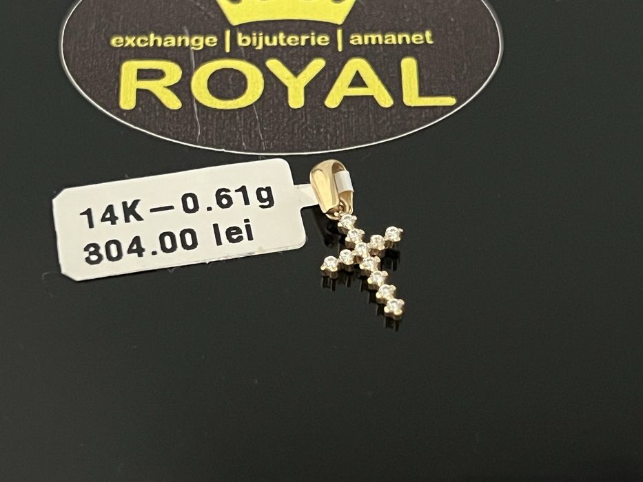 Bijuteria Royal CB : Pandant cruce aur 14k 585  0,61 gr