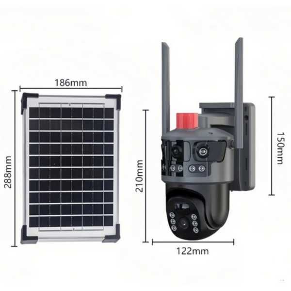 Соларна Wi-fi камера с панорамен изглед 12 MP, IP65, 8W Соларен Панел